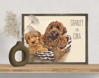 Custom Framed or Unframed Pet Portrait on Canvas — Oil Effect Custom Portrait, Pet Loss Gift, Pet Parent Sign, Housewarming Gift