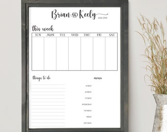 Framed Customizable Whiteboard Calendar, Vertical Dry-Erase Board, Organization Decor, 24" x 18", Decorative Planner