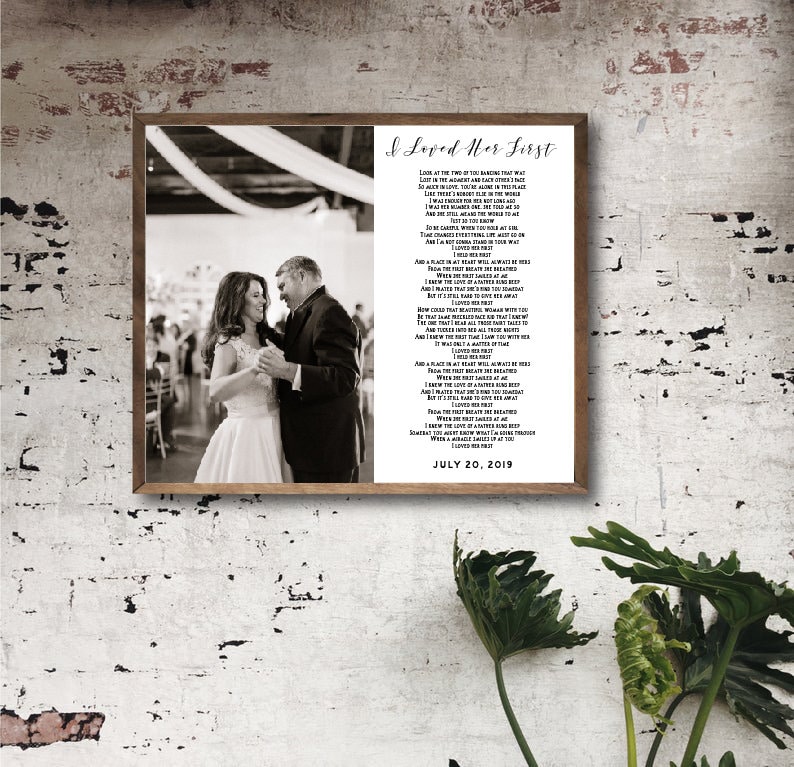Custom Framed Father Daughter Dance Print on Canvas image 1