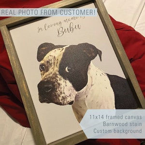 Custom FRAMED Oil Effect Pet Portrait Your Pet on a Canvas Print, Many Sizes Available, Custom Frame, Pet Loss Gift, Dog Lover Sign image 3