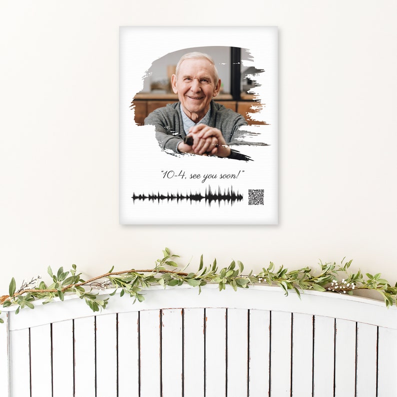 Custom Voice Recording Gift With QR Code Photo & Soundwave Etsy