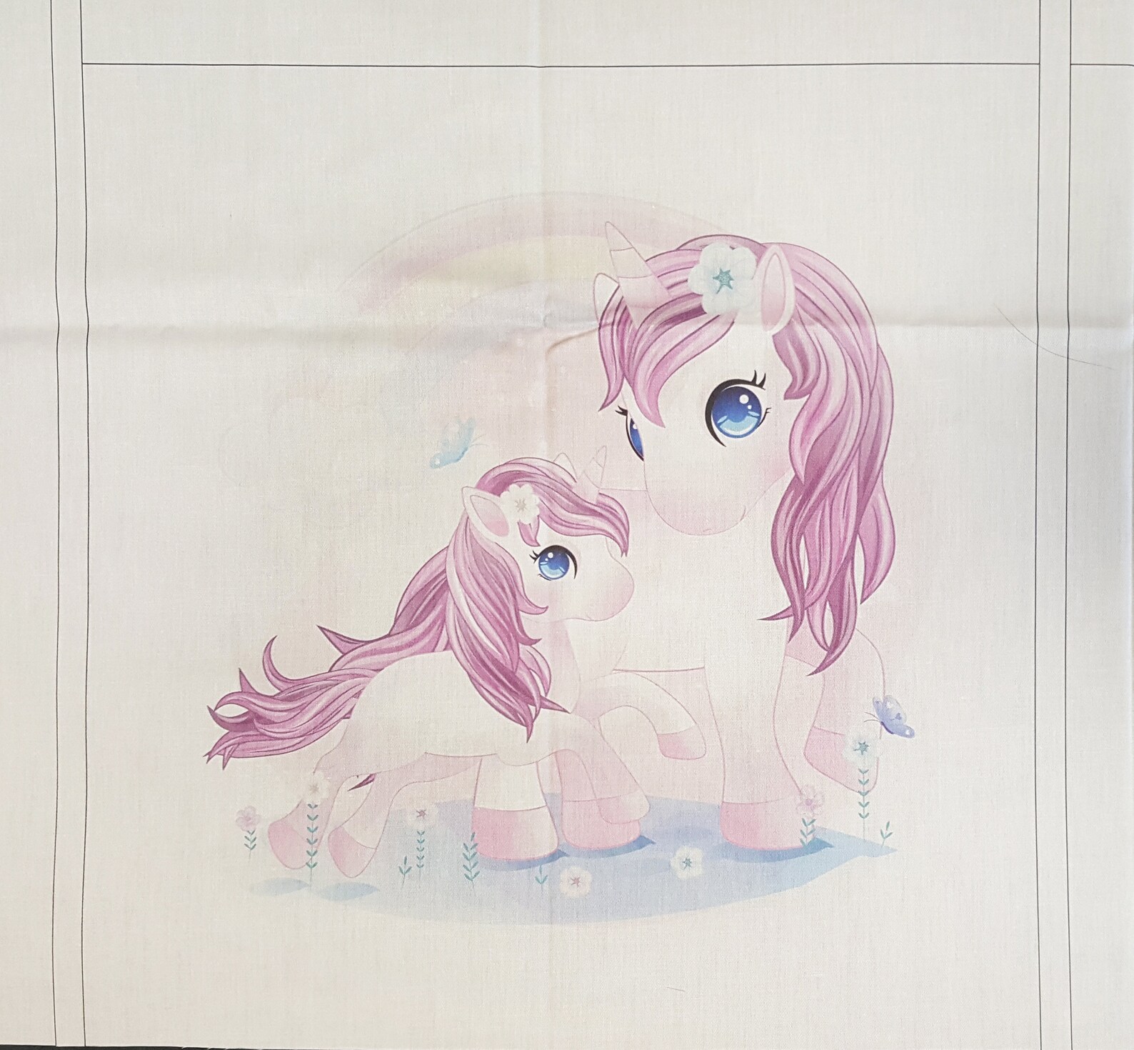 Cute unicorns quilting fabric panel set. Watercolor Quilting Etsy