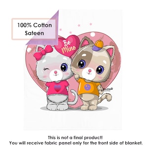 Fabric panel Cute kittens. Blanket Panel for Quilting. Baby Blanket Kittens. Baby panel for quilt. Bedding panel with cats. 100% Cotton