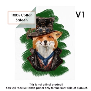 Cotton fabric panel for blanket Mr. Fox for quilting. Baby Panels For Quilting. Baby Blanket Fox. Fabric panel for baby. Nursery fabric Fox