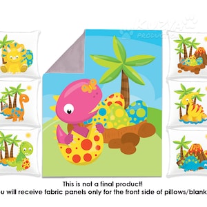 Cute dinosaurs quilting fabric panel set. Baby sewing fabric panels. Cotton Baby Panel. Baby fabric panels set. Bedding Panels