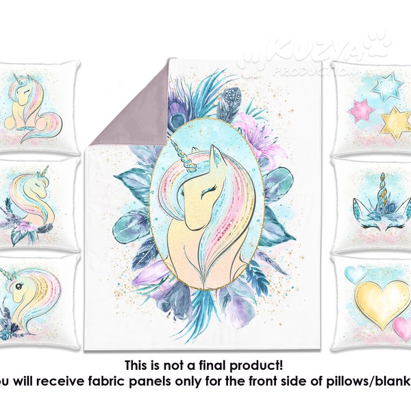 Unicorn Fabric Panel Etsy