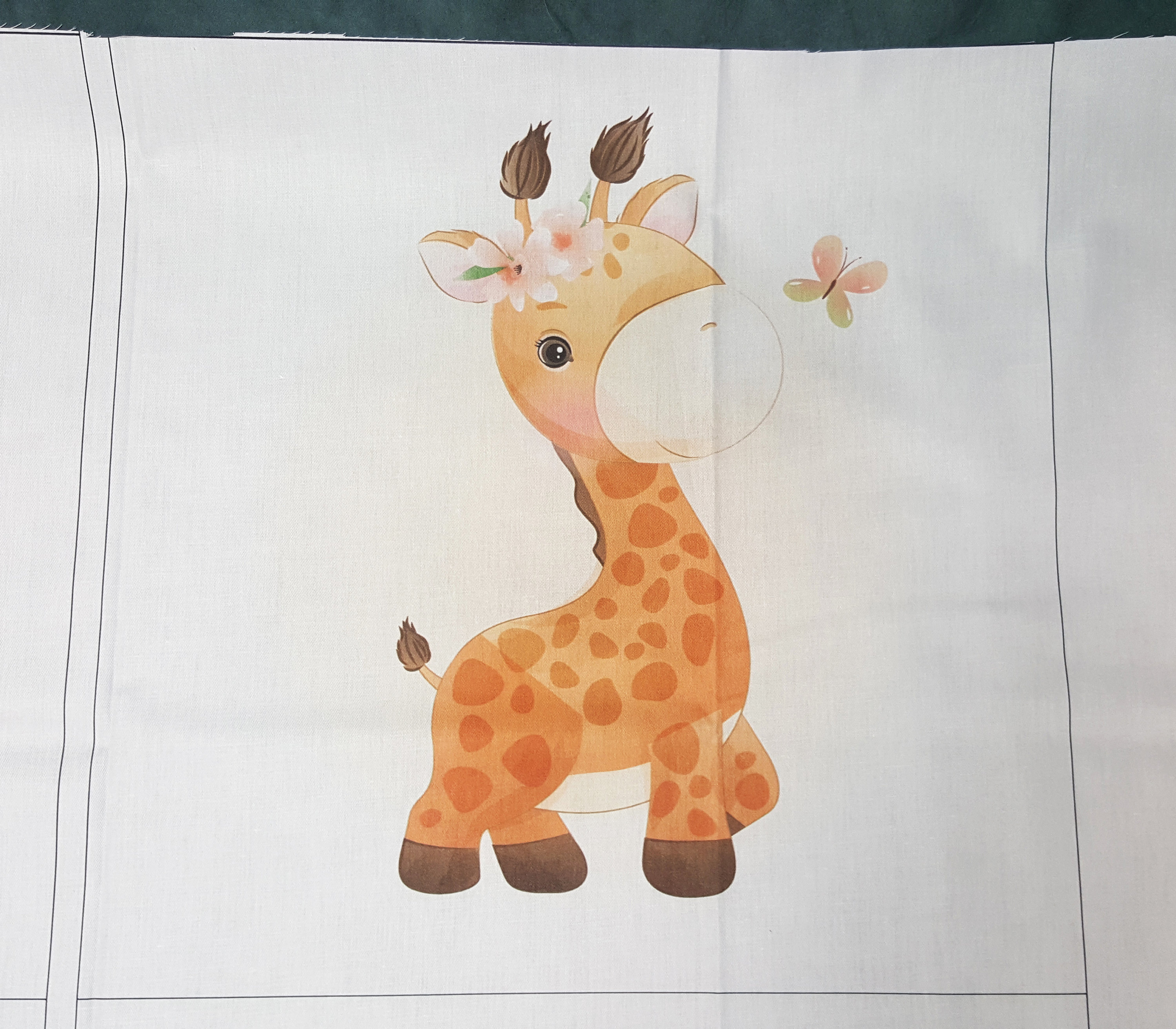 Cute little giraffes quilting fabric panel set. Watercolor Etsy