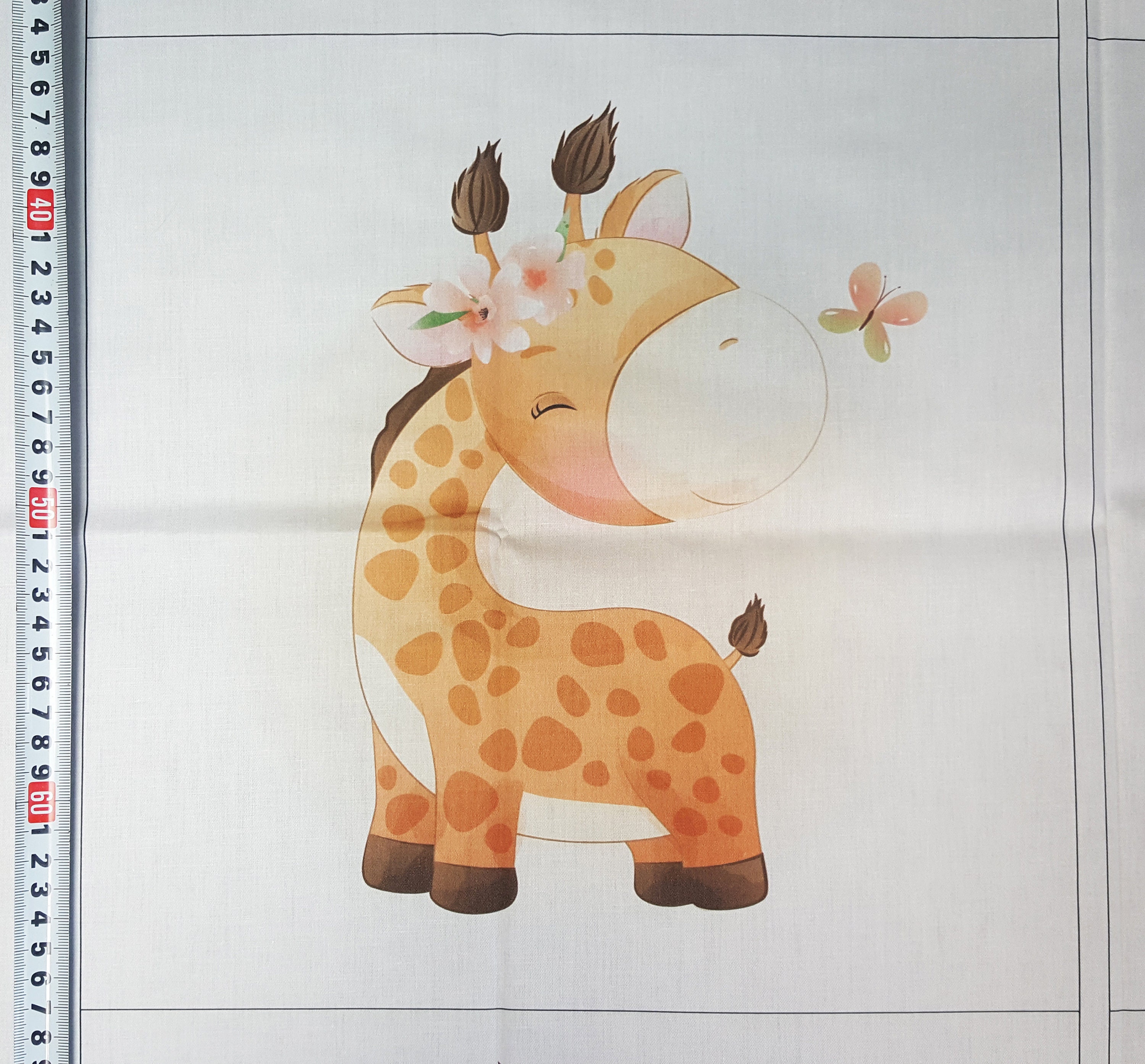 Cute little giraffes quilting fabric panel set. Watercolor Etsy