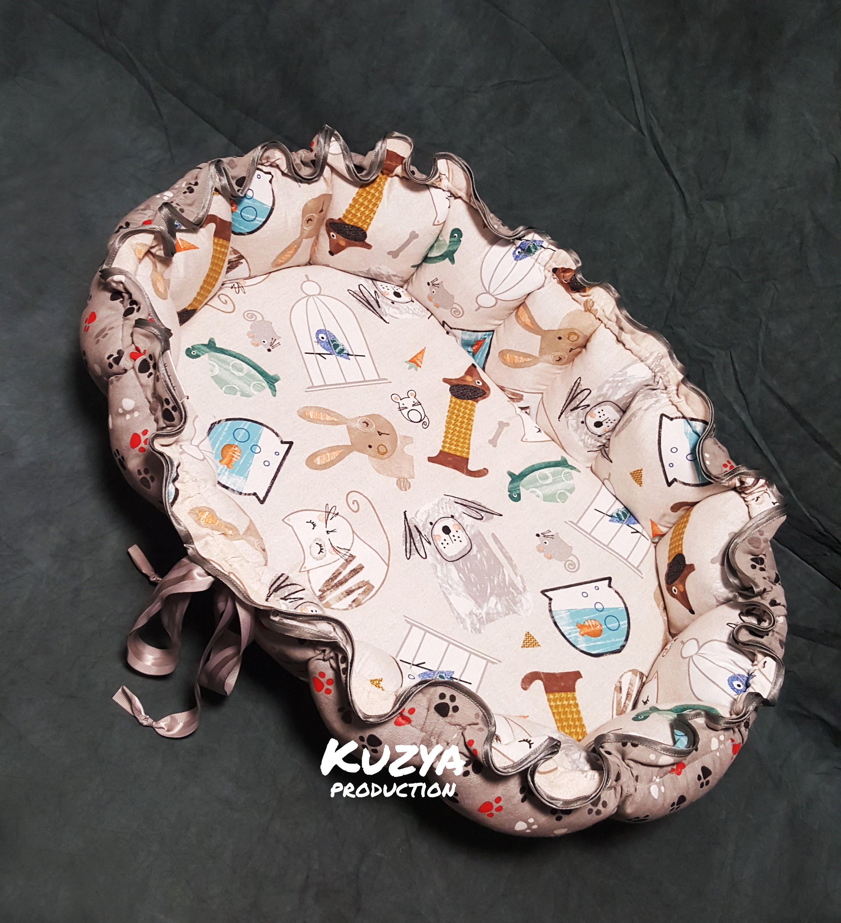 Oval Bed for Pets. Pet Lounger. Pet Bed. Cushion for Pet. Etsy UK