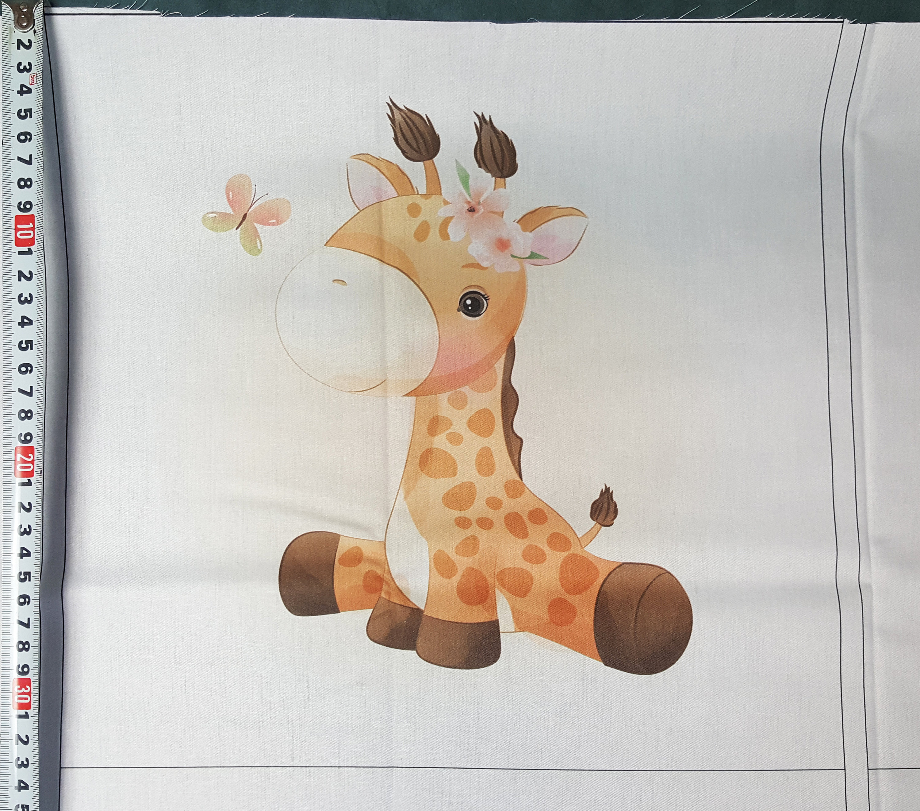 Cute little giraffes quilting fabric panel set. Watercolor | Etsy