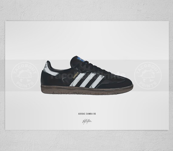 Adidas Samba OG Black Illustrated Art Print Poster Adidas - Etsy