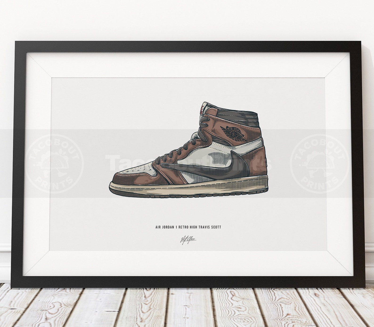 travis scott air jordan 1 drawing