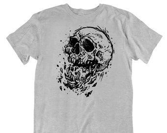 Shattered Skull Tshirt, Tshirt, Dark Art Tshirt, Dark Art, Art Shirt, Graphic Tshirt, Art Print Tee, Creepy Tshirt, Creepy, Horror Tshirt