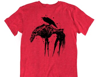 Raven and Pale Horse T-Shirt: Dark Art Graphic Tee