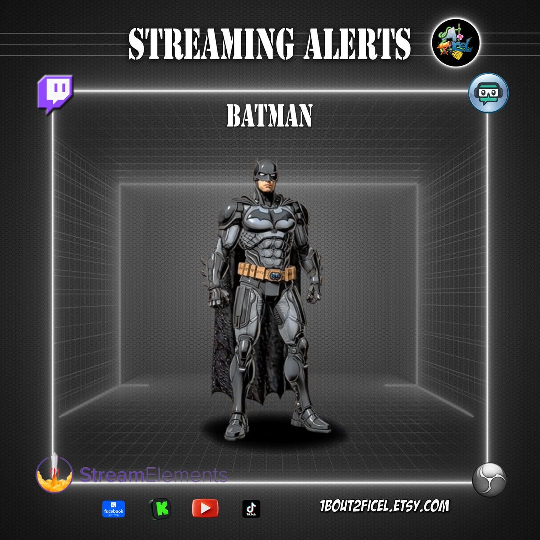 Batman Streaming Alerts Overlay .webm Transparent – Superhero Twitch ...