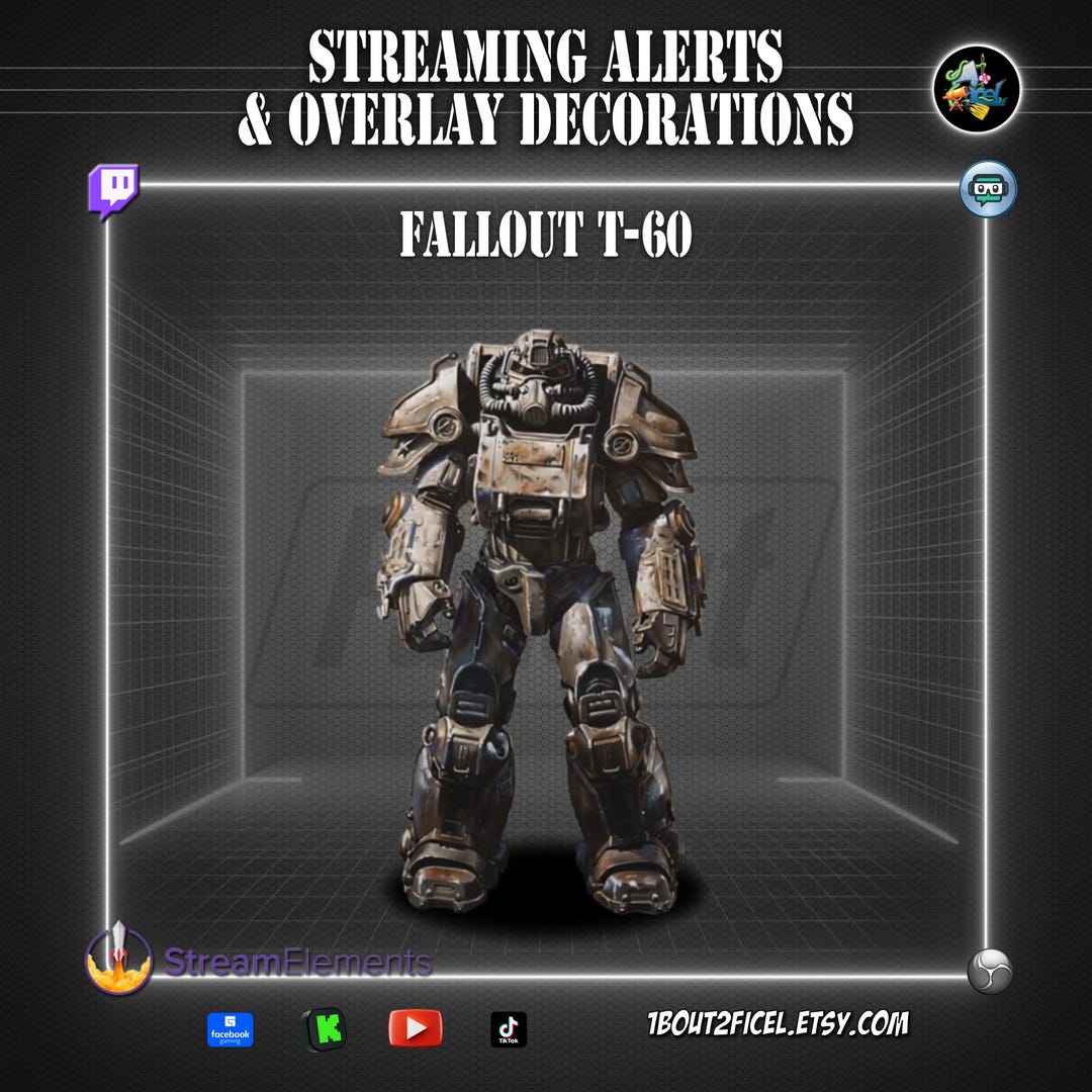 Fallout T-60 Streaming Alerts Animated Overlay Pack .webm Twitch ...