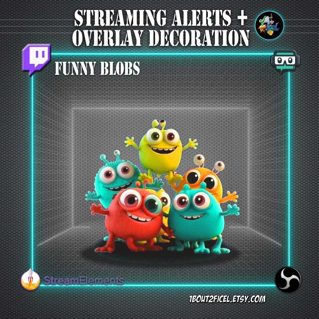 Streaming Alerts + Overlay Decoration Funny Blobs | 9 Animated .WEBM ...