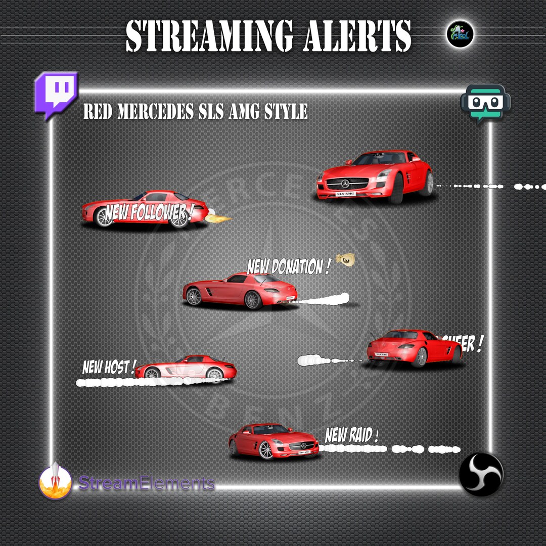 Streaming Alert - Mercedes SLS AMG Red - 3d Car - Sports Car ...