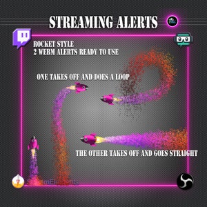 Alertas de streaming - Estilo cohete - Partículas de colores -