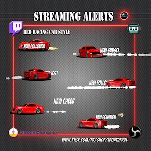 Red Racing Car Alerts for streaming