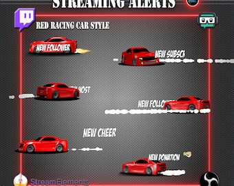 Red Racing Car Alerts for streaming