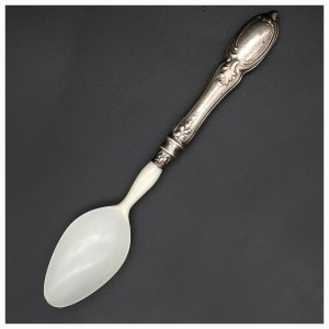 Antique Silver 800 Handled Bakelite Serving Spoon