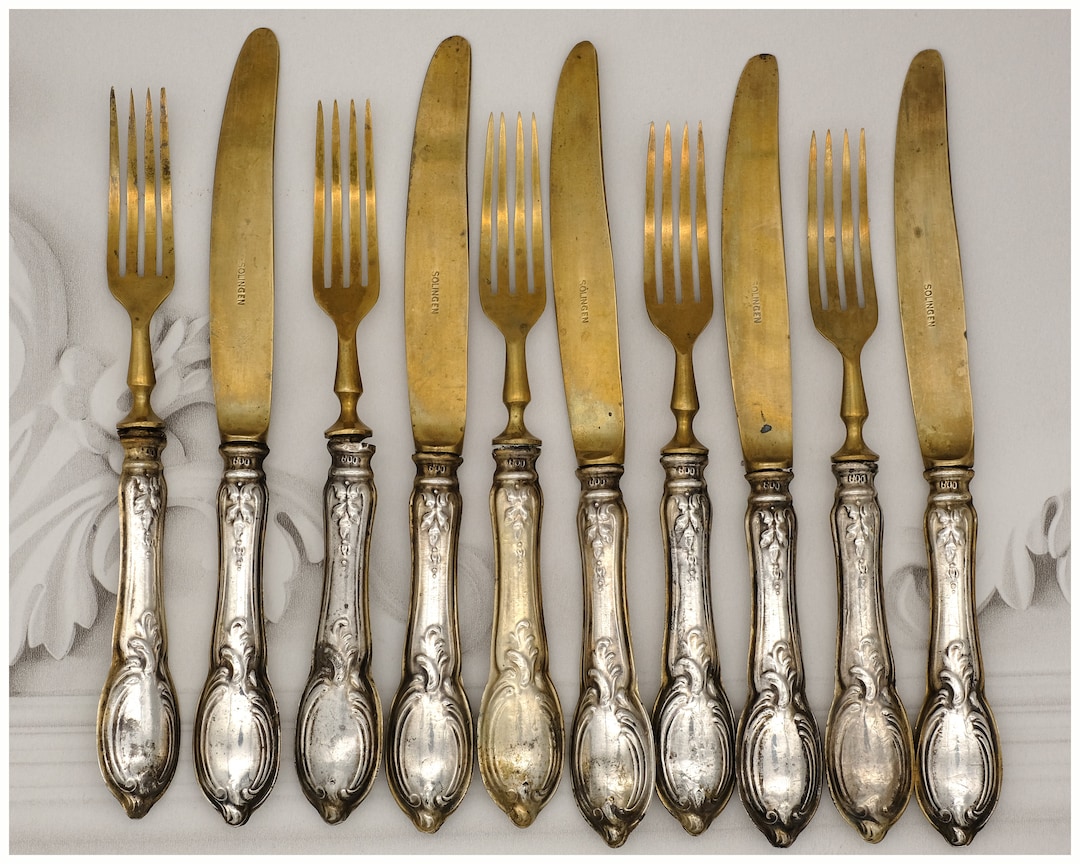 Solingen Silver 800 Handled Dessert Knives and Forks Ten Etsy
