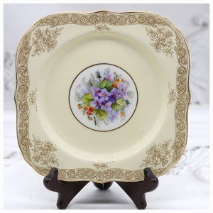 Royal Worcester Gilded Art Deco Square Gilded Square Plate
