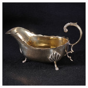 Antique Silver Plated Ornately Decorated Sauce Boat