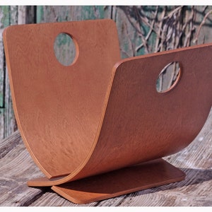 Mid Century Modern Italian Wooden Magazine Rack