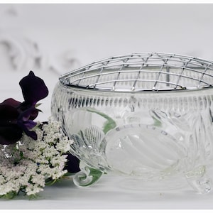 Vintage Cut Crystal Rose Bowl: Wedding Centerpiece Posy Bowl