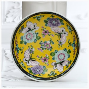 19th Chinese Famille Jaune Bowl Restored