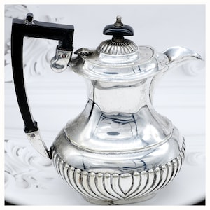Vintage English Silver Plated Coffee Pot Bakelite Handle And Finial