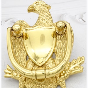 Heavy Brass Polished Eagle Door Knocker
