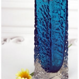 Whitefriars Kingfisher Blue Nailhead Vase #9683 - Geoffrey Baxter Design