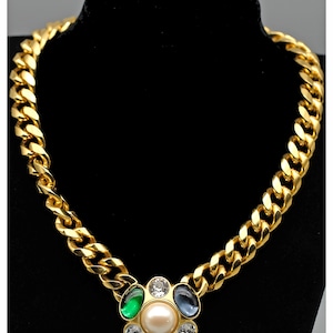 Monet Multicoloured Cabochon Stones Collar Necklace