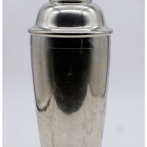 Art Deco Silver Plated Cocktail Shaker By Universal, Antique Art Deco Barware, Three Piece Cocktail Shaker image 1