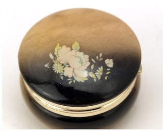 ヴィンテージイタリアンオニキスジュエリーボックス：真鍮の縁取りが施