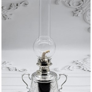 Vintage Oneida Unused Original Box Silver Plated Oil Lamp, Ambient Lighting Oil Lamp, Timeless Lighting, Silver Lighting Table Decor