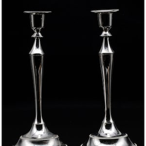 Vintage SILVER PLATED CANDLESTICKS, 9.75 Inch Candle Sticks, Pair of Candle Holders, Taper Candle Holders, Elegant Dining