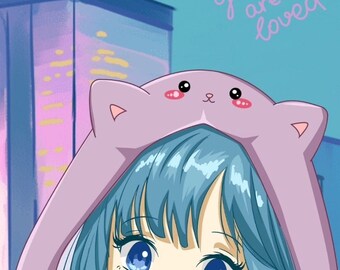 Cute anime insprational phone wallpaper background