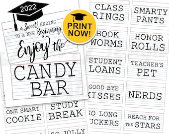 Graduation Candy Bar Signs Printable Friends Graduation | Etsy
