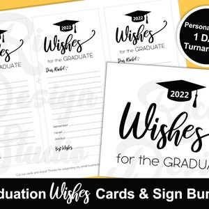 Graduation Wishes Cards & Sign Bundle - Personalisierte Karten für Graduation Party - Dekorationen und Geschenk - Digitaler Download PDF