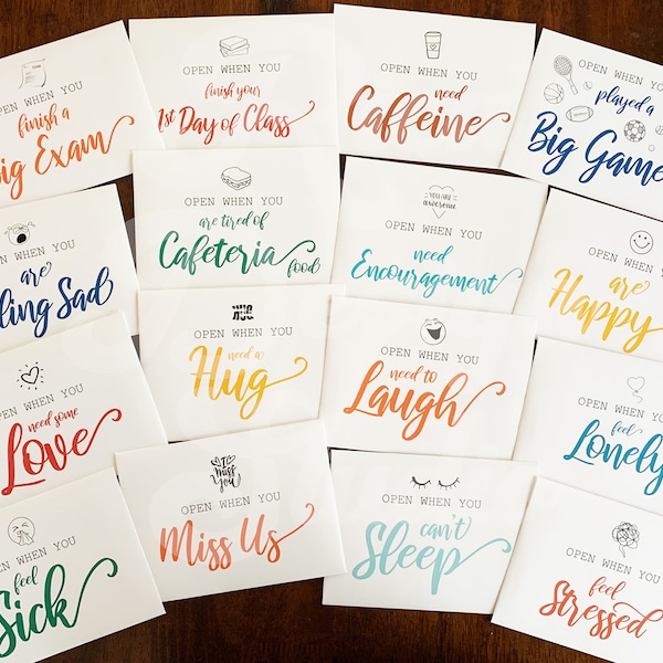 Open When Envelopes College - Set of 16 - Going Away to College, University Gifts, Leaving Home, Daughter Son Gift, Care Package