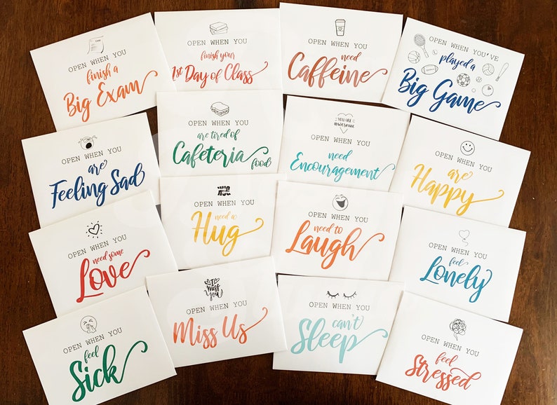 Open When Envelopes College - Set of 16 - Going Away to College, University Gifts, Leaving Home, Daughter Son Gift, Care Package image 1