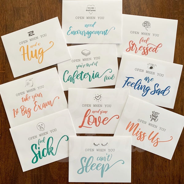 Open When Envelopes – College Student Gift Set