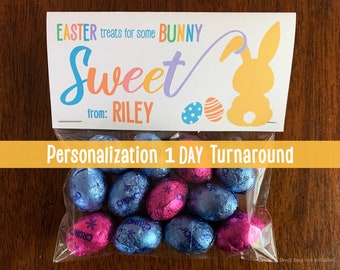 Personalisierte Ostern Leckerei Tags, Bunny Favor Tags (Digitaler Download)