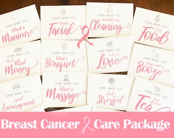 Open When Envelopes -  Breast Cancer Support Care Package Gift - Breast Cancer Encouragement Mom Sister Friend