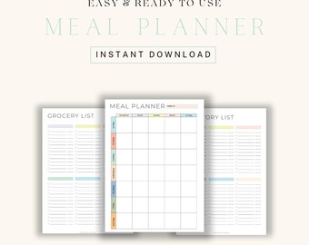Editable and Printable Weekly Meal Planner - Etsy