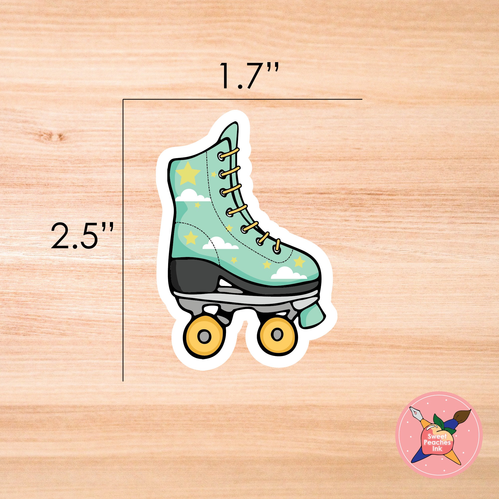Colorful Patterned Roller Skate Stickers Matte Waterproof Etsy UK